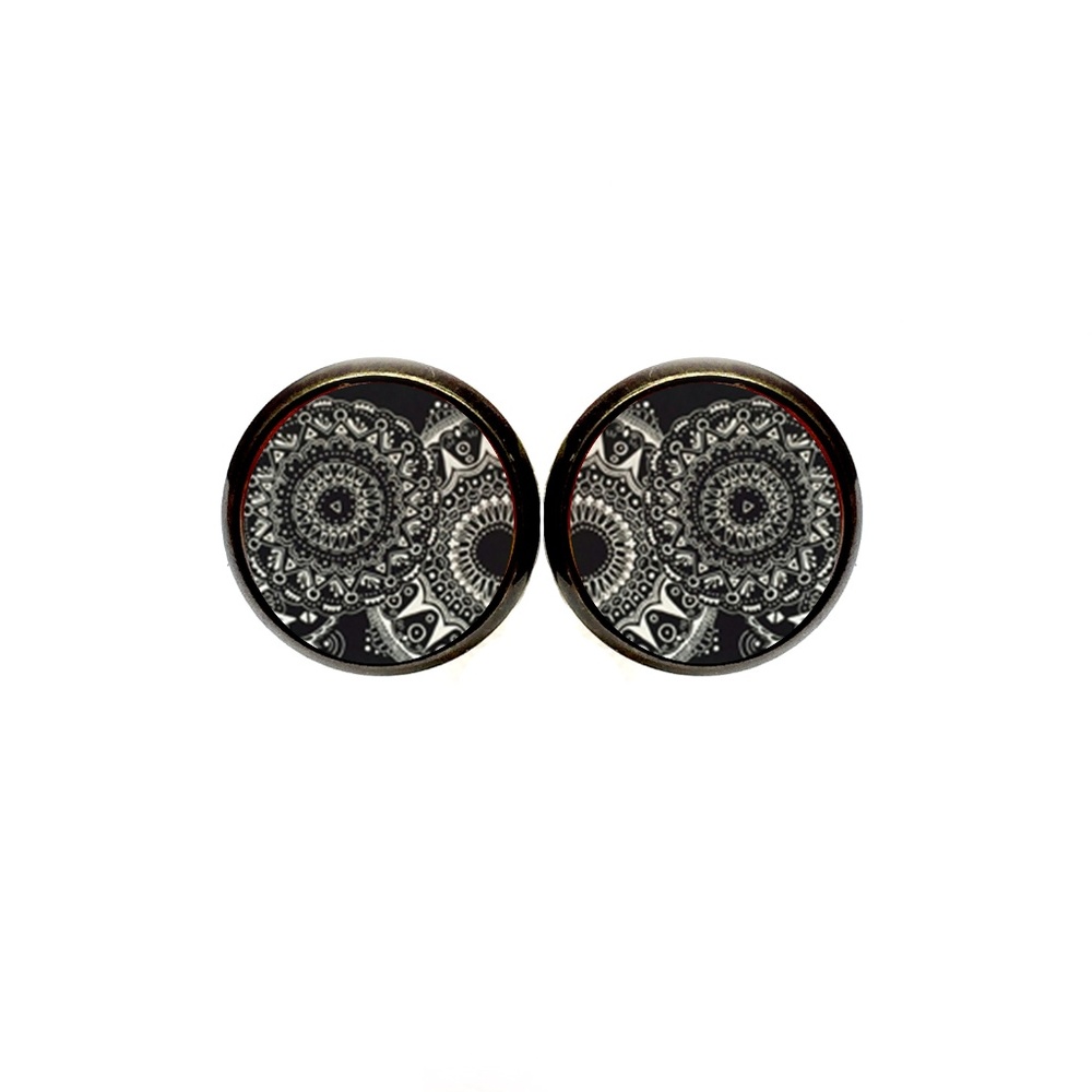 Black Mandala Earrings